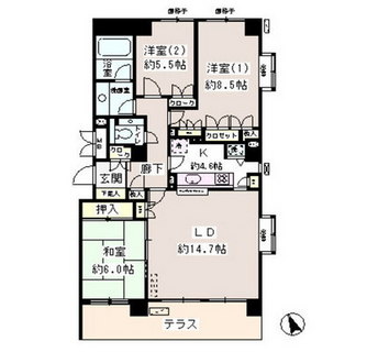 東京都文京区本駒込１丁目 賃貸マンション 3LDK